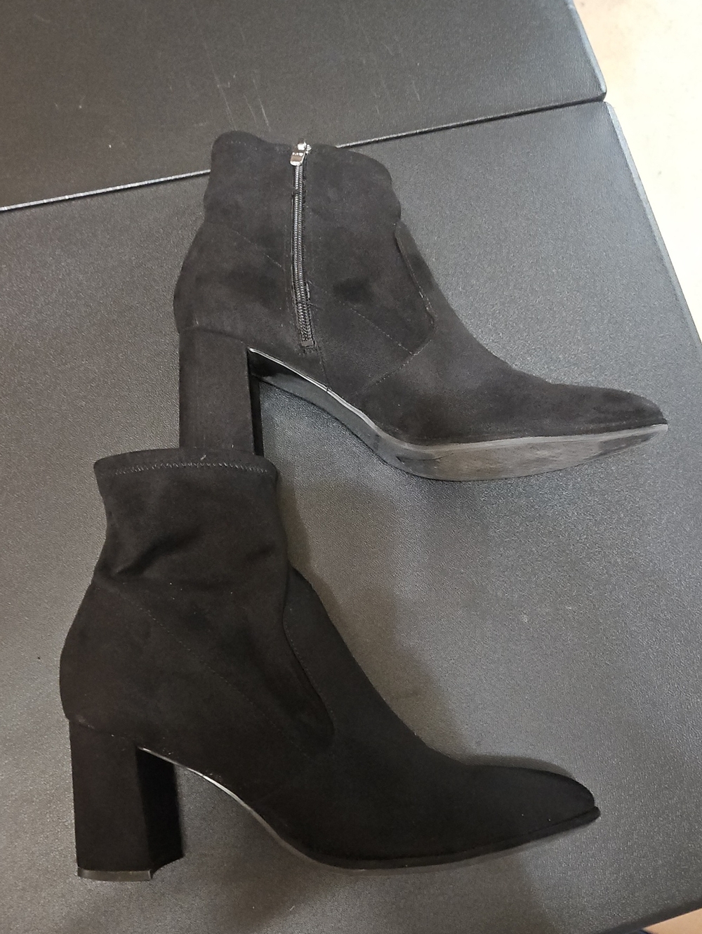 Marc Fisher Black Suede Block Heel Ankle Booties